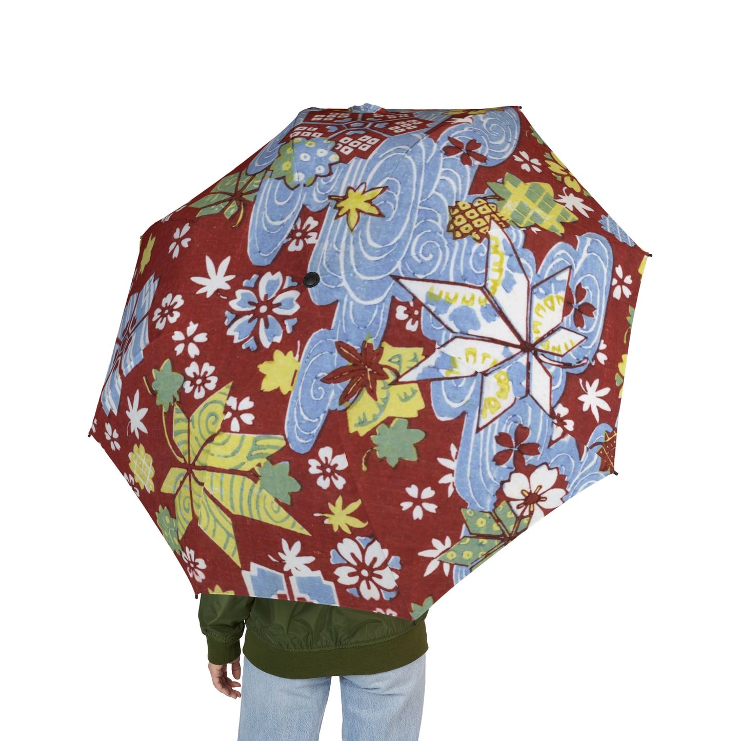 Taisho Umbrella Tales | 1926 Maple & Sakura Umbrella | Vintage Chiyogami Art