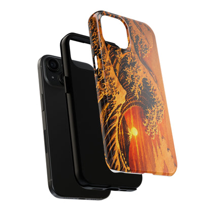 Golden Wave Tough Phone Case – Hokusai Sunset Japanese Art