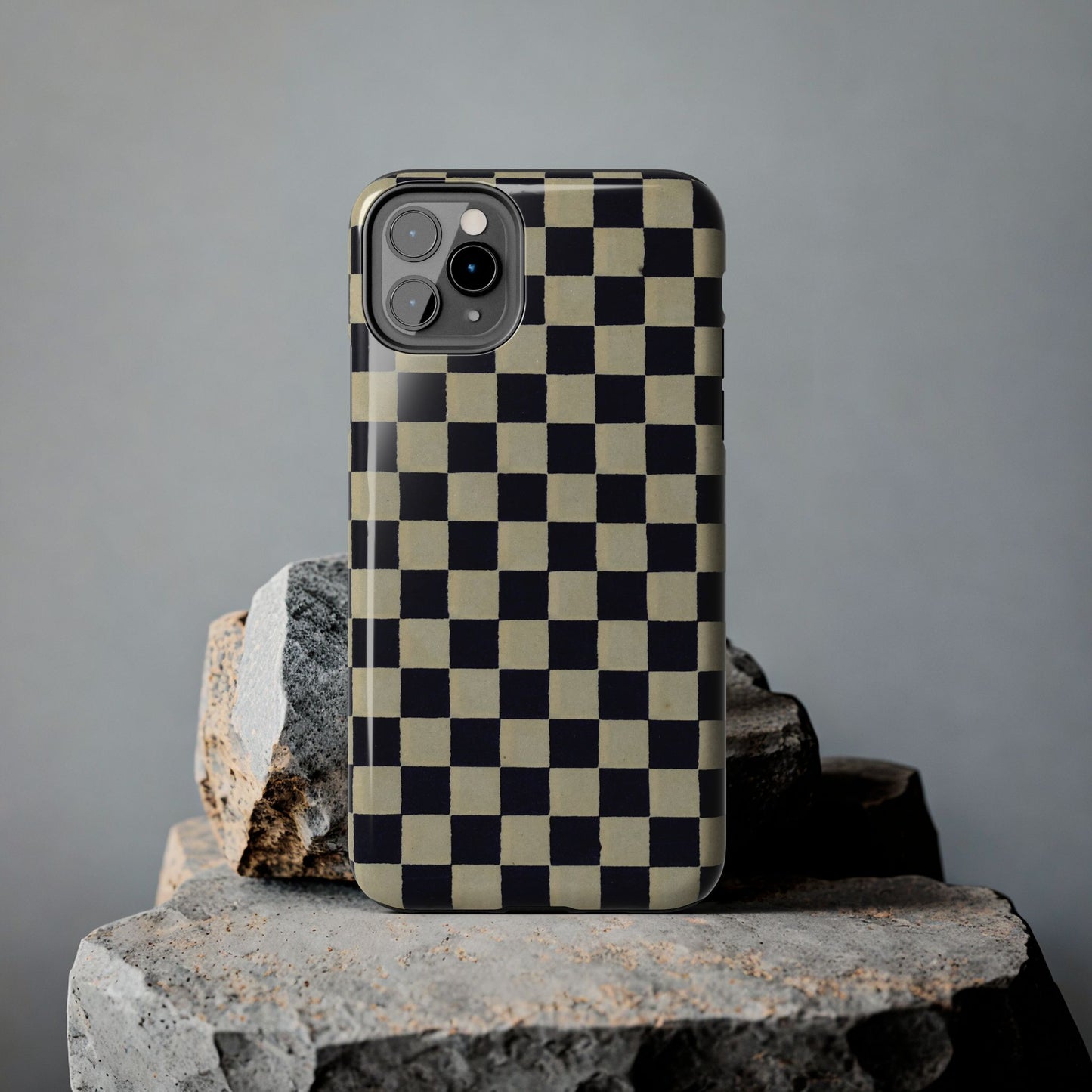 Ichimatsu Check Phone Case | Japanese Chiyogami Art | Taisho Modern Design 1926