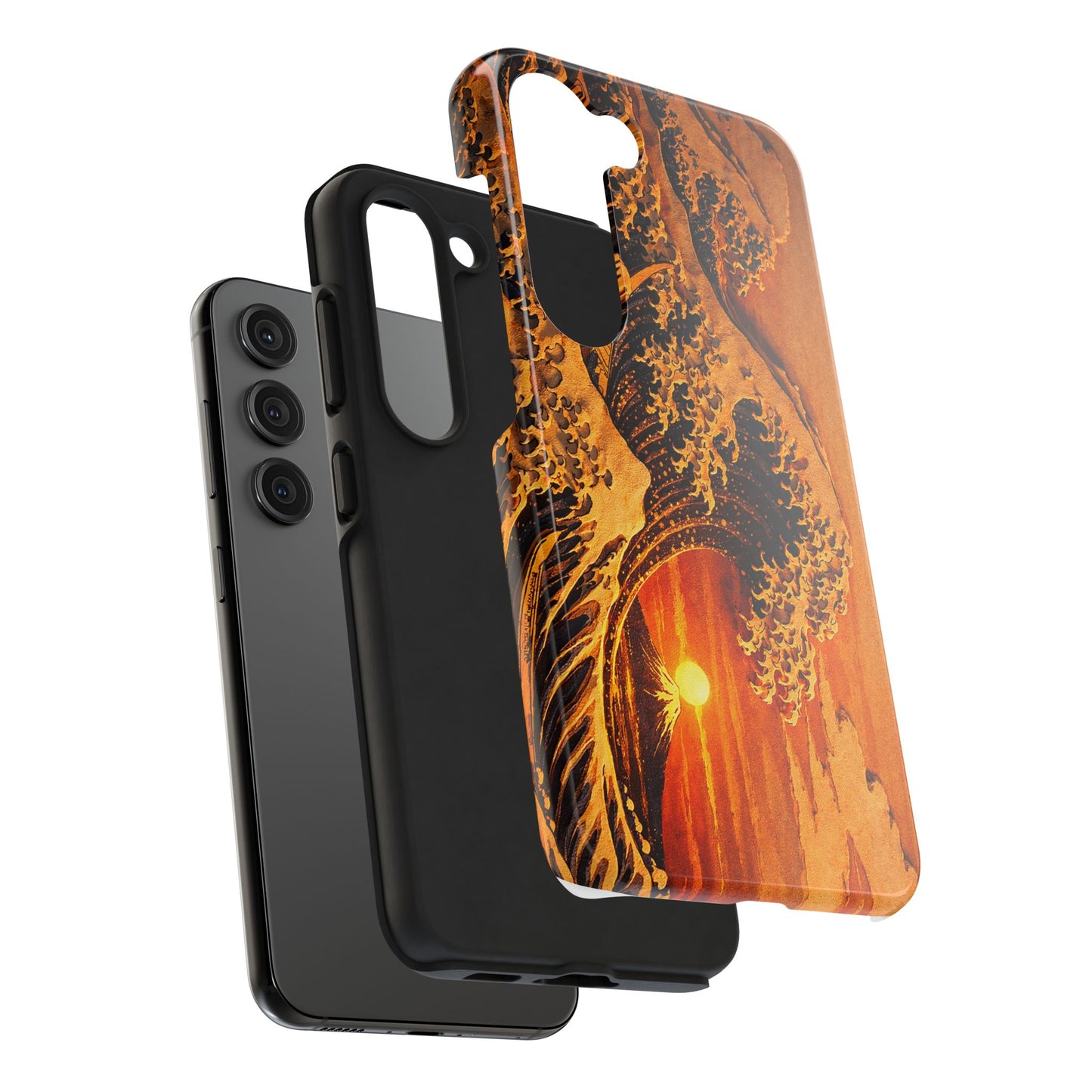 Golden Wave Tough Phone Case – Hokusai Sunset Japanese Art