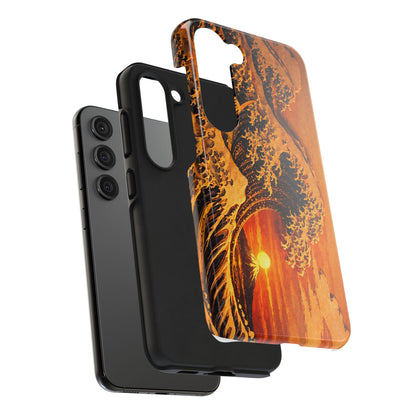 Golden Wave Tough Phone Case – Hokusai Sunset Japanese Art