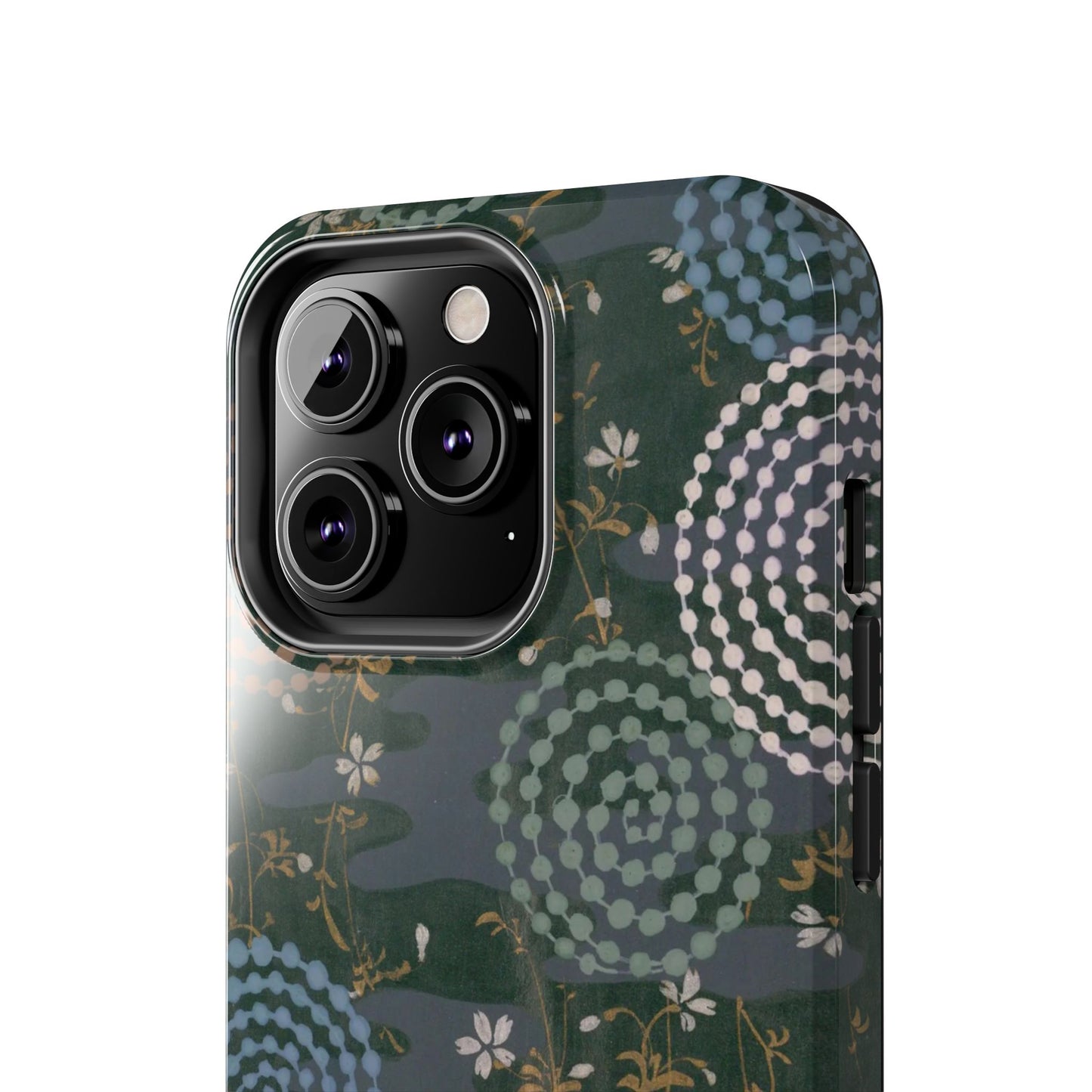 Meiji Era Uzumaki Spiral Phone Case | 1901 Zuan Hyakushu | Tokiwa Green Japanese Art
