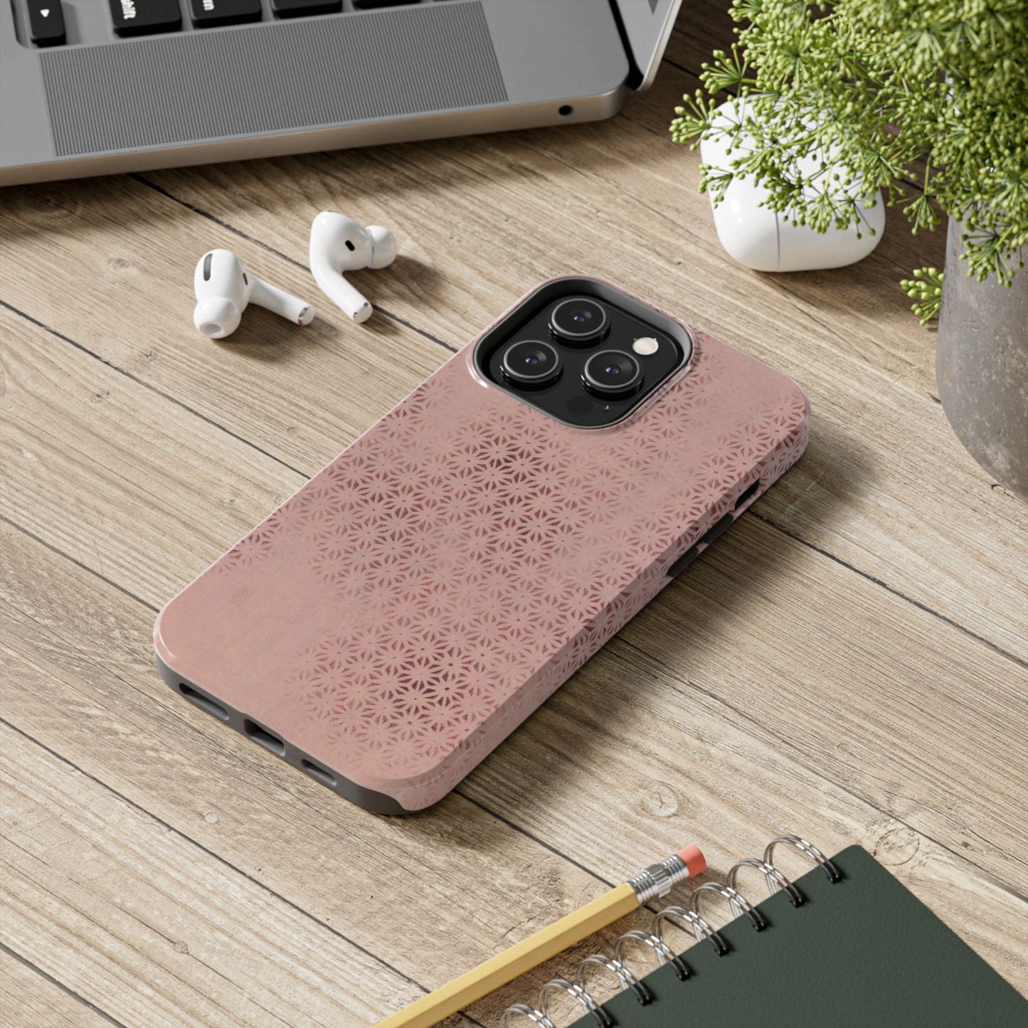 Taisho Era Pink Asanoha Phone Case | 1926 Japanese Chiyogami Art | Hemp Leaf Pattern
