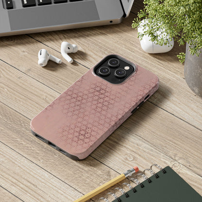 Taisho Era Pink Asanoha Phone Case | 1926 Japanese Chiyogami Art | Hemp Leaf Pattern