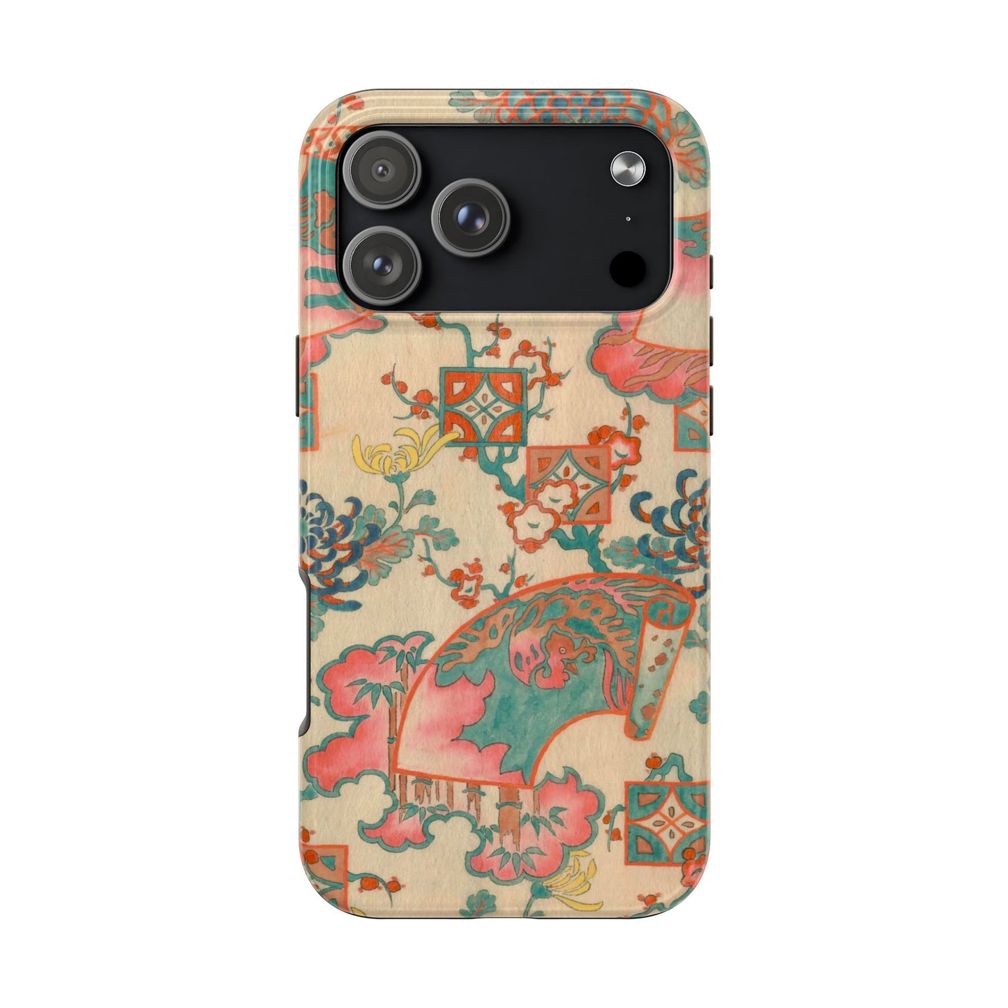 Meiji Era Fan & Chrysanthemum Phone Case | 1901 Zuan Hyakushu | Japanese Art
