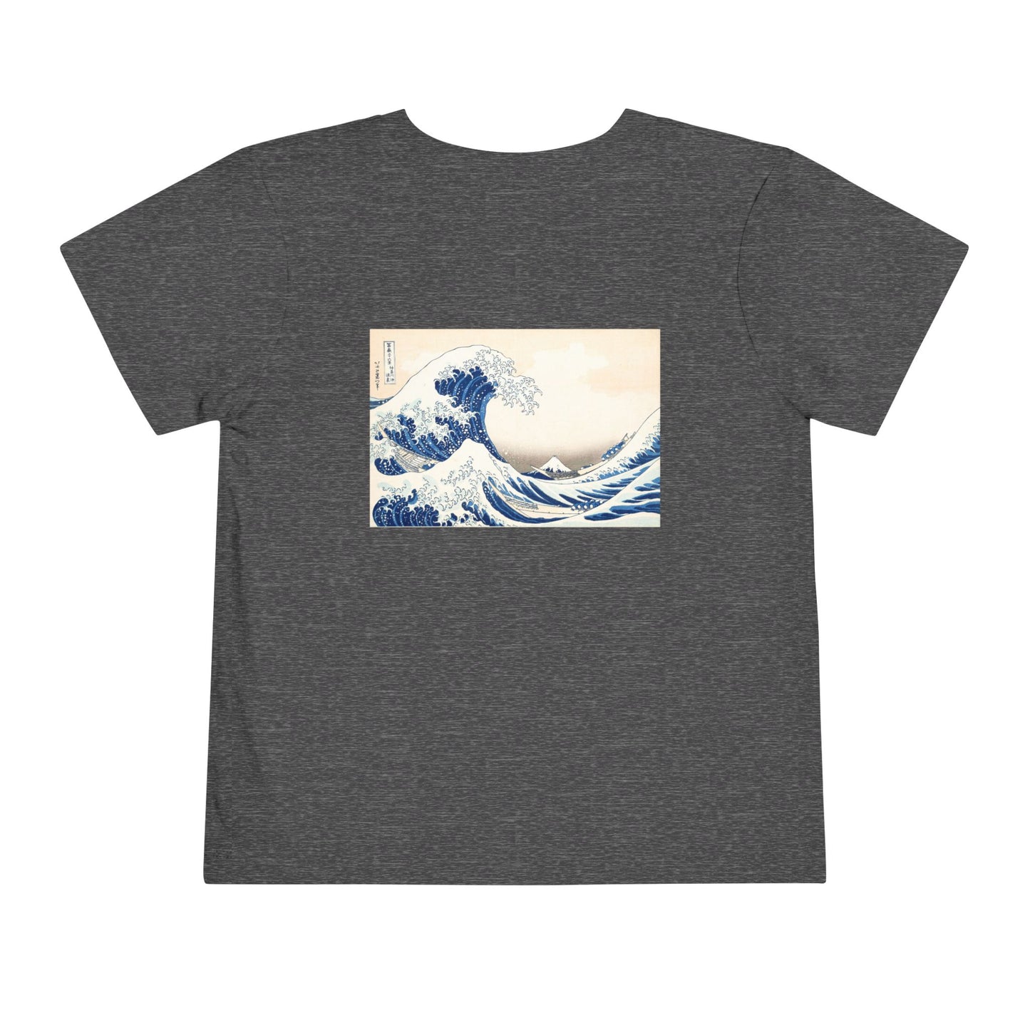 Great Wave off Kanagawa Toddler T-Shirt - Hokusai Japanese Art Back Print Kids Tee