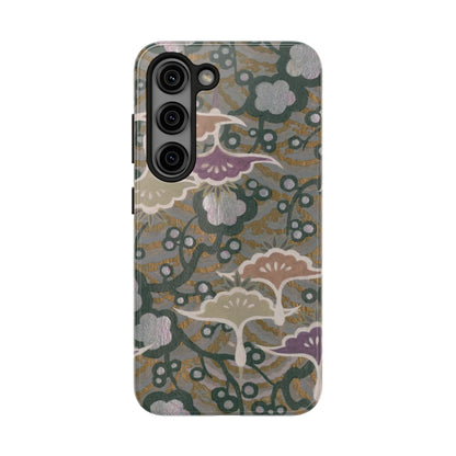 Meiji Era Dancing Cranes & Plum Phone Case | 1901 Zuan Hyakushu | Gold & Silver Japanese Art