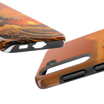Japanese Great Wave Sunset Phone Case | Hokusai 3D Art Sunset Glow | Edo Era Masterpiece