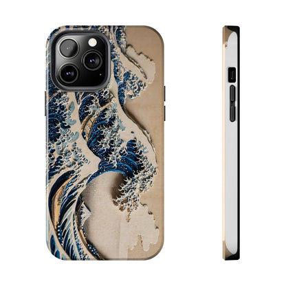 Great Wave 3D Shadow Relief Tough Phone Case – Hokusai Japanese Art