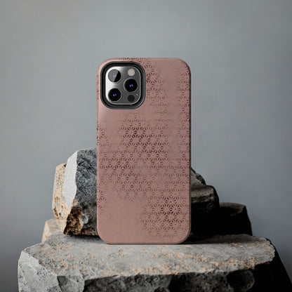 Taisho Era Pink Asanoha Phone Case | 1926 Japanese Chiyogami Art | Hemp Leaf Pattern