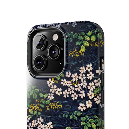Sakura River Night Phone Case – Japanese Chiyogami Inspired Design