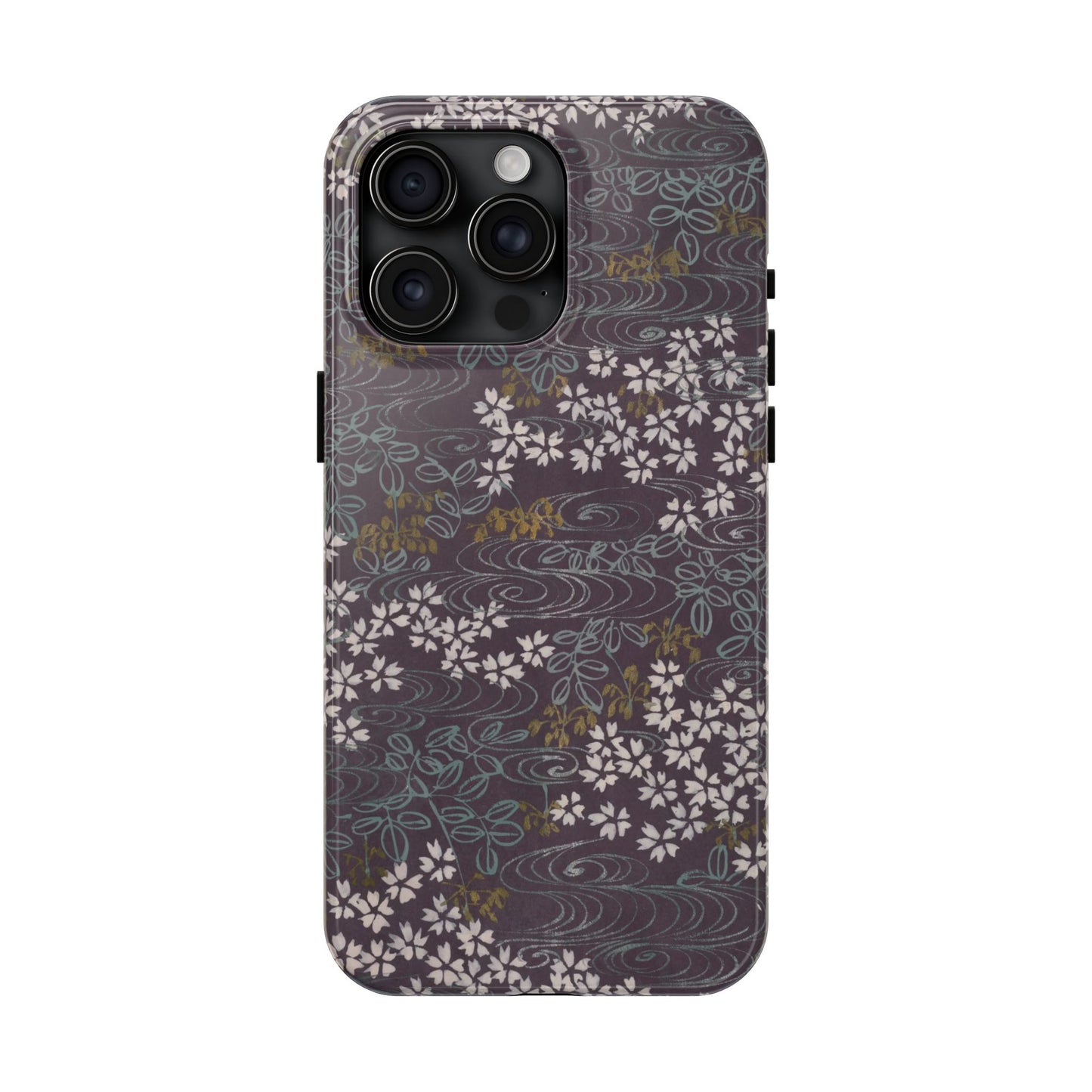 Meiji Era Sakura River Phone Case | 1901 Zuan Hyakushu | Wisteria Purple Japanese Art