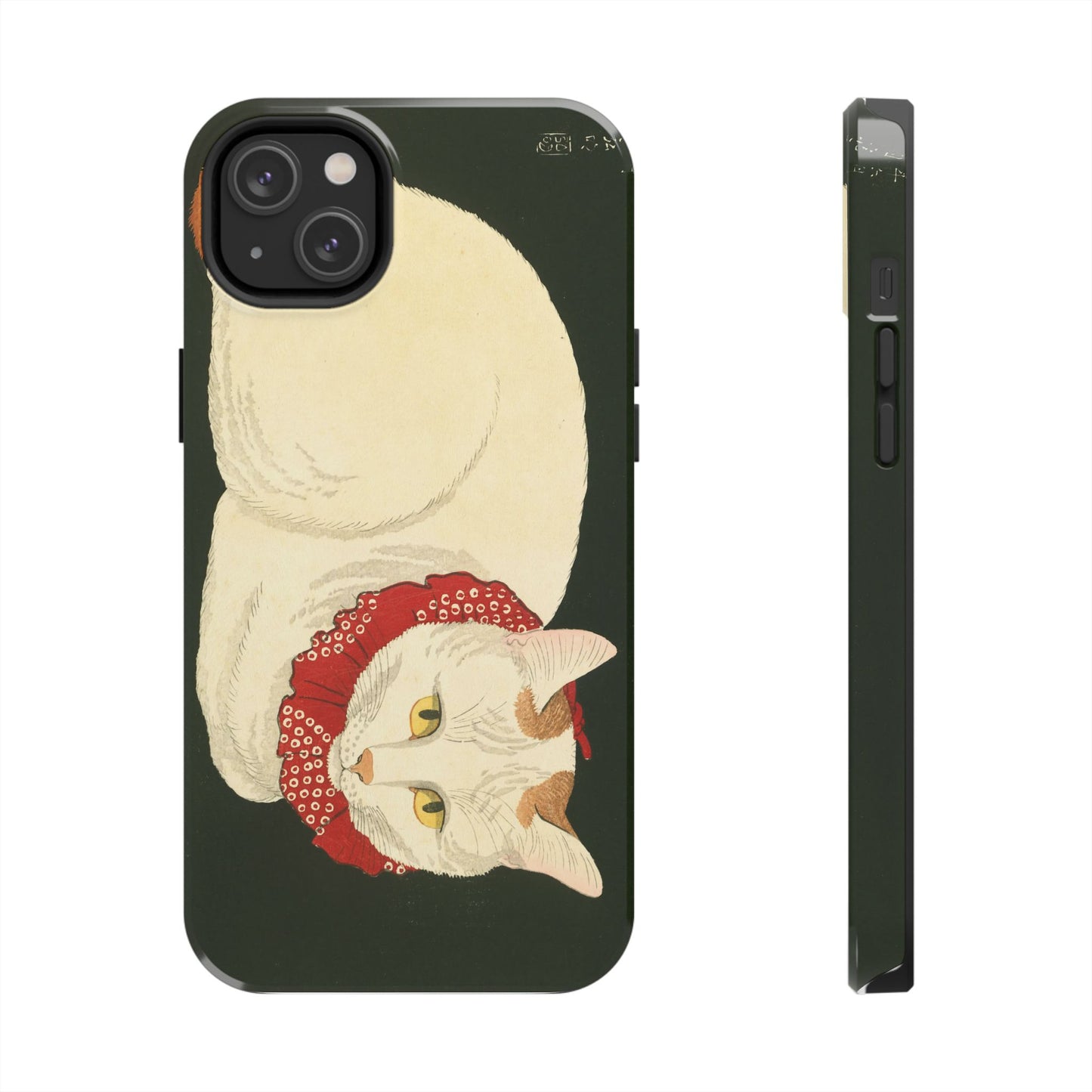 Taisho Era Lucky White Cat Phone Case | 1921 Japanese Woodblock Art | Zen Cat Design