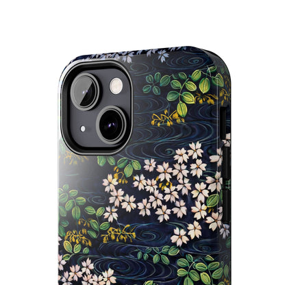 Sakura River Night Phone Case – Japanese Chiyogami Inspired Design