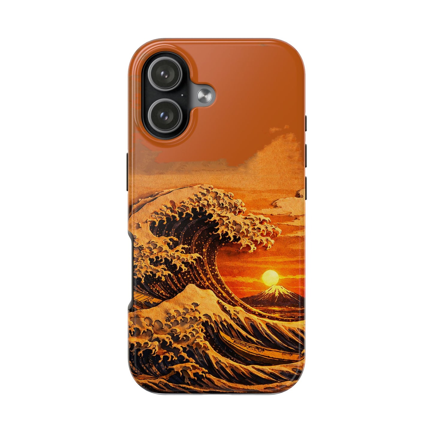 Japanese Great Wave Sunset Phone Case | Hokusai 3D Art Sunset Glow | Edo Era Masterpiece