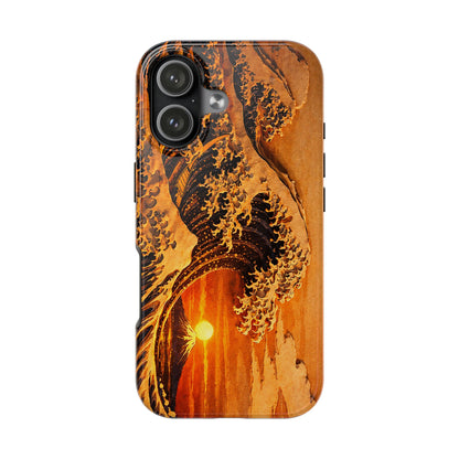 Golden Wave Tough Phone Case – Hokusai Sunset Japanese Art