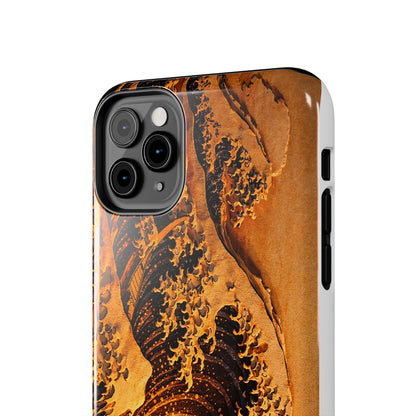 Golden Wave Tough Phone Case – Hokusai Sunset Japanese Art