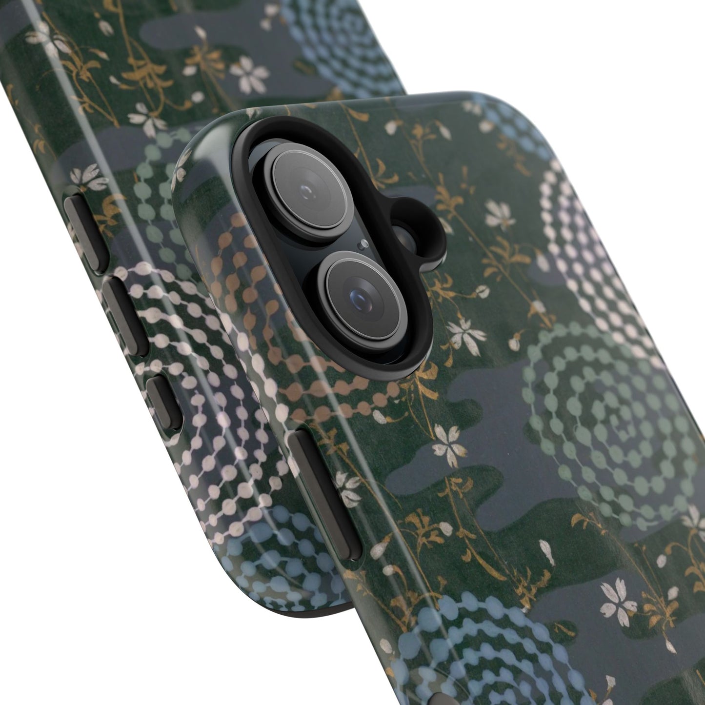 Meiji Era Uzumaki Spiral Phone Case | 1901 Zuan Hyakushu | Tokiwa Green Japanese Art