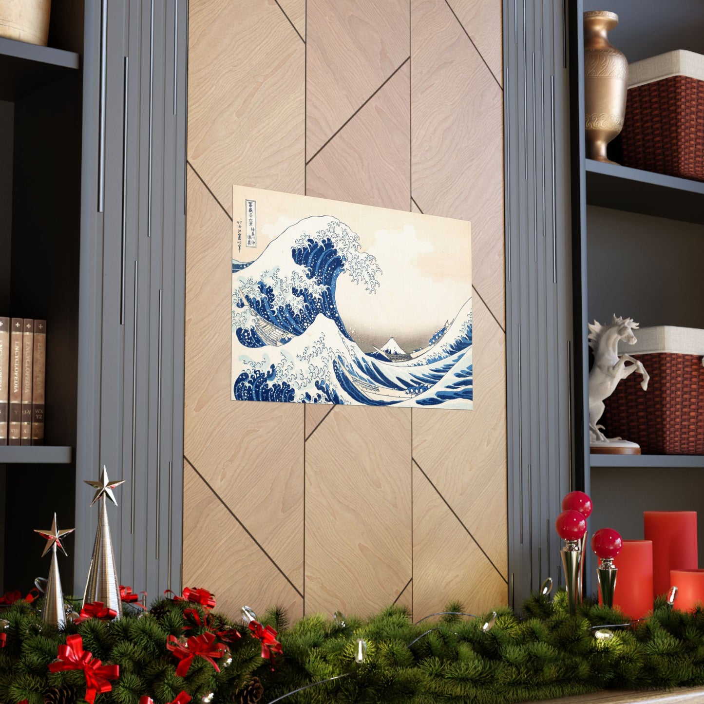 Hokusai Wave Matte Poster — The Great Wave Off Kanagawa Horizontal Print