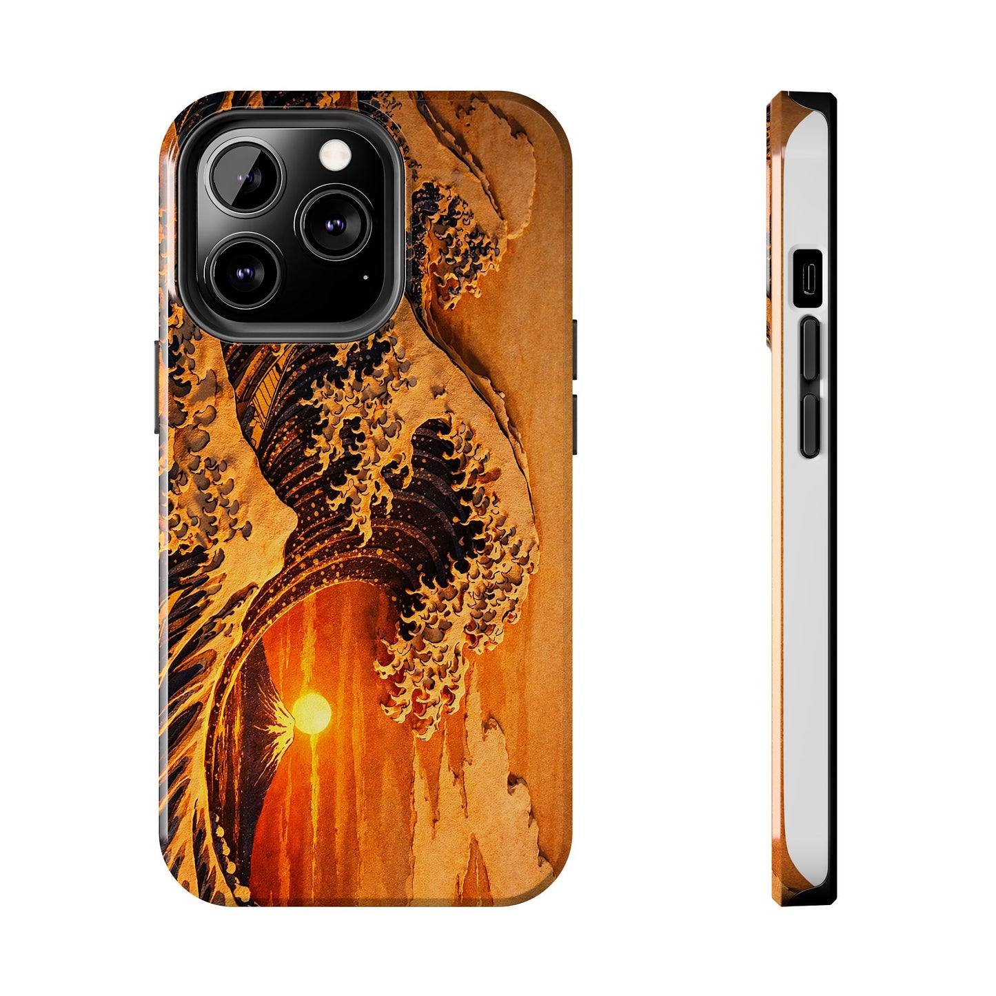 Golden Wave Tough Phone Case – Hokusai Sunset Japanese Art