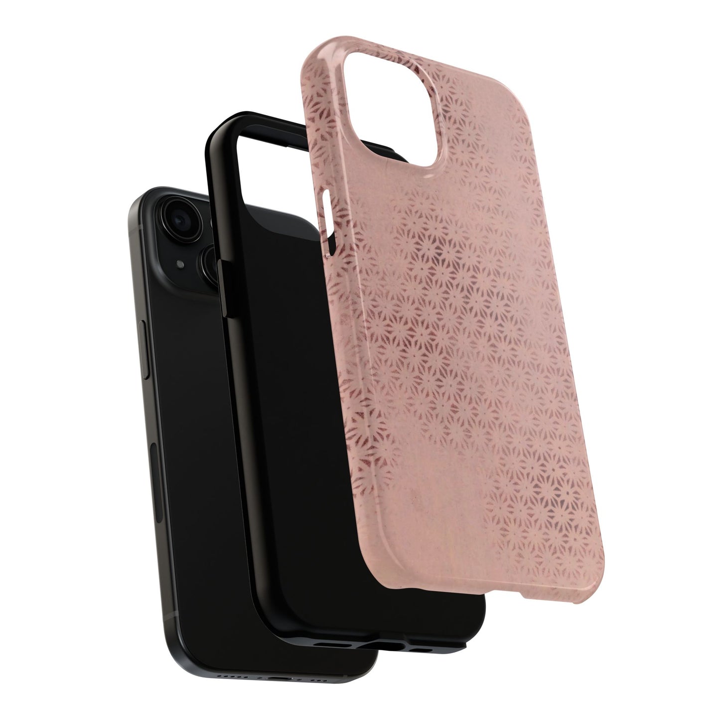Taisho Era Pink Asanoha Phone Case | 1926 Japanese Chiyogami Art | Hemp Leaf Pattern