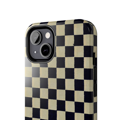 Ichimatsu Check Phone Case | Japanese Chiyogami Art | Taisho Modern Design 1926