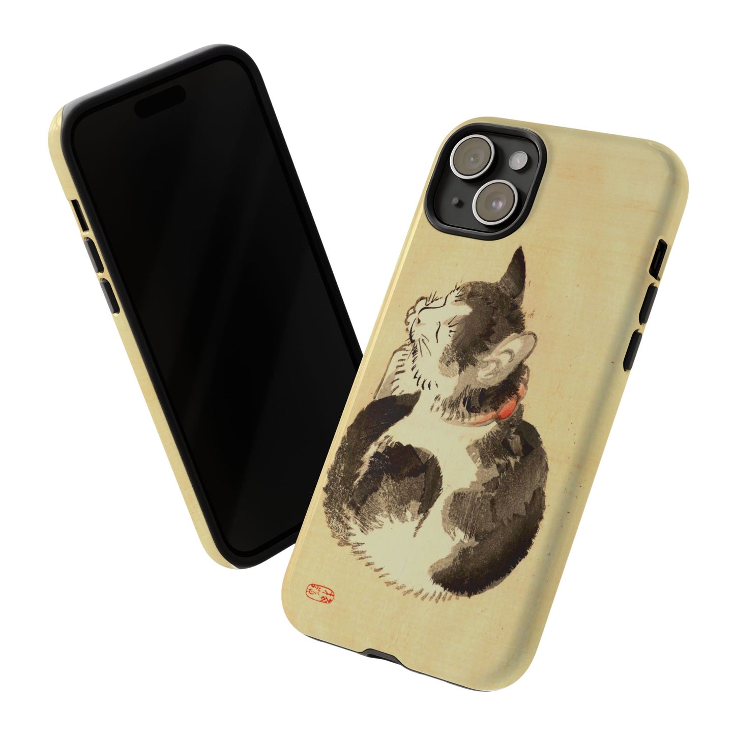 Sleeping Cat iPhone Case | Meiji Era Japanese Ink Painting | Ukiyo-e Art Phone Case | Vintage Japan Cat Gift