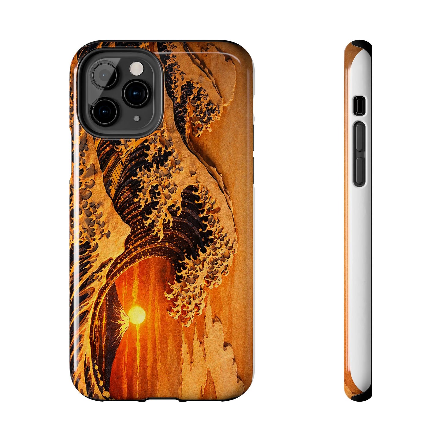 Golden Wave Tough Phone Case – Hokusai Sunset Japanese Art