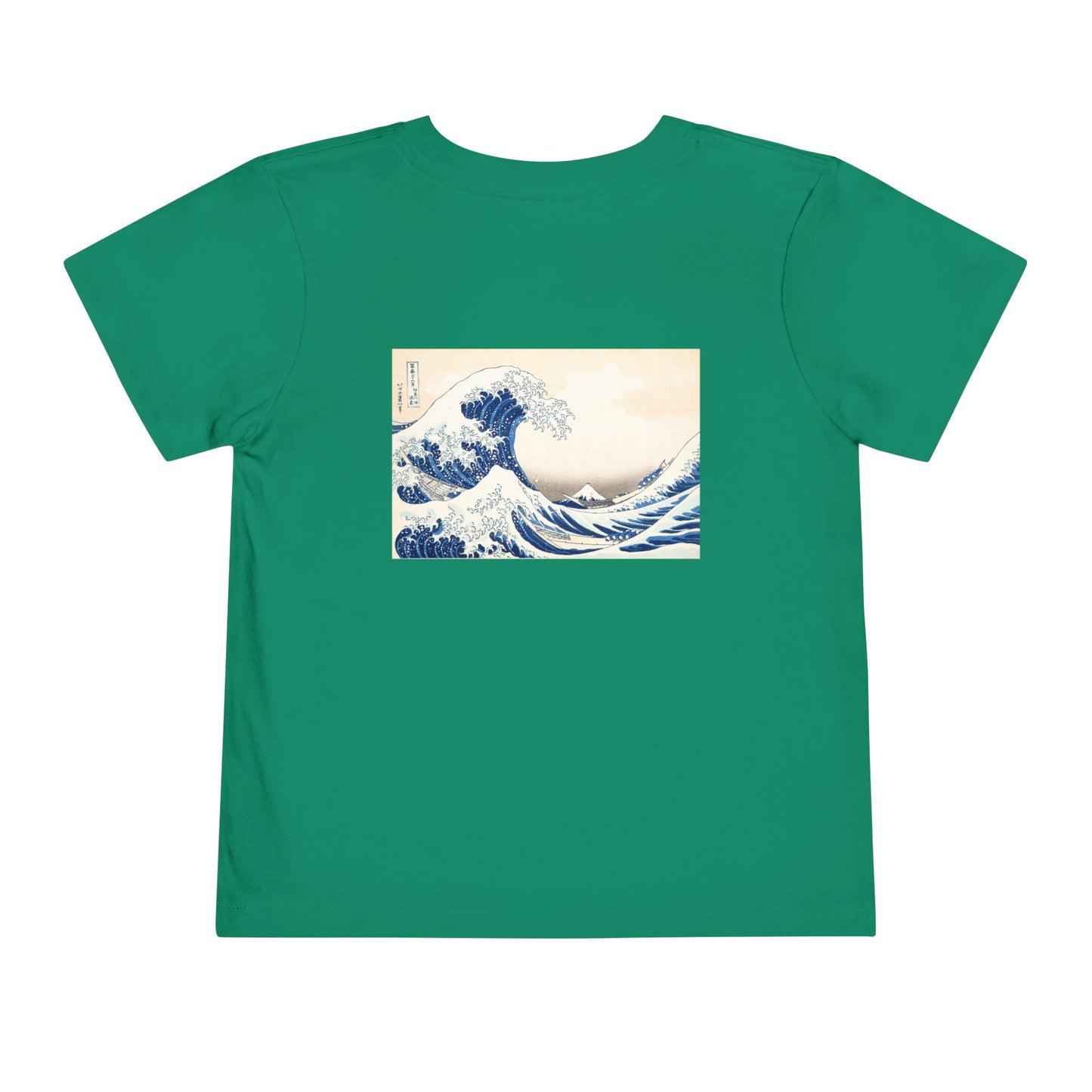 Great Wave off Kanagawa Toddler T-Shirt - Hokusai Japanese Art Back Print Kids Tee