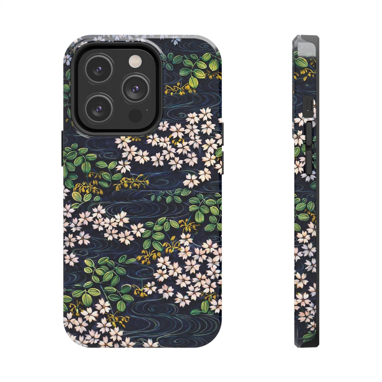 Sakura River Night Phone Case – Japanese Chiyogami Inspired Design