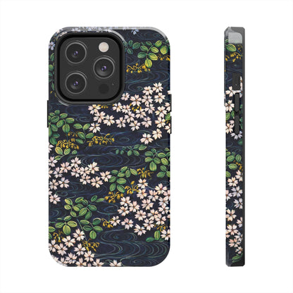 Sakura River Night Phone Case – Japanese Chiyogami Inspired Design