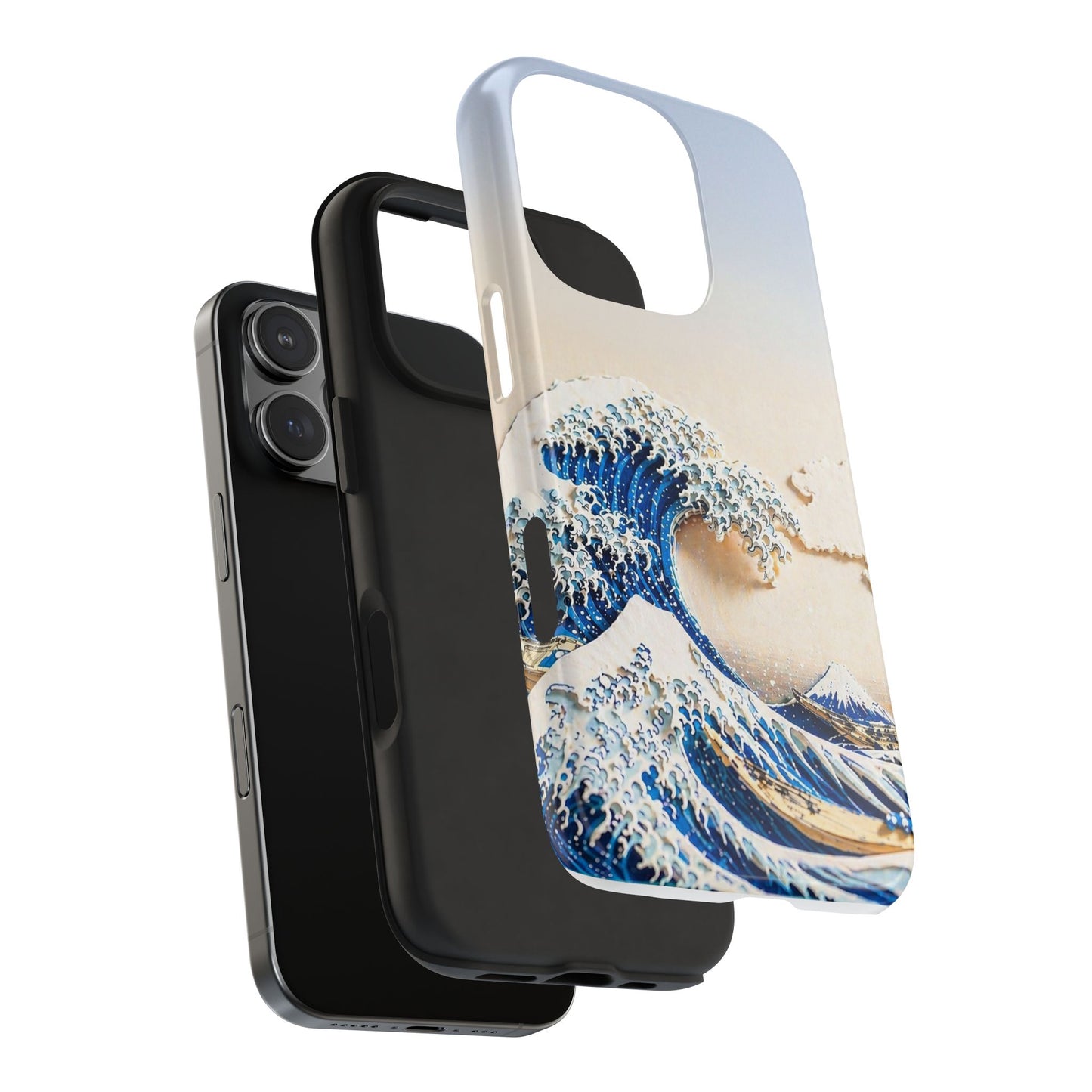 Japanese Great Wave Morning Glow Phone Case | Hokusai 3D Art | Edo Era Masterpiece