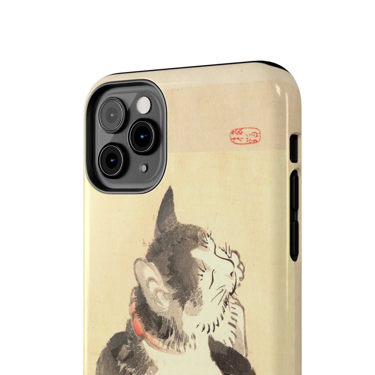 Sleeping Cat Japanese Art Phone Case | Meiji Era Bairei Kono Woodblock | Vintage Cat Illustration 1887