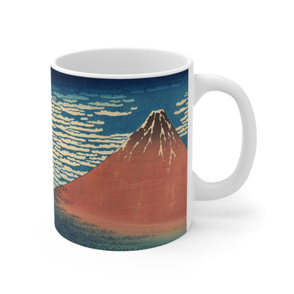 11oz Mug — Vintage Japanese Red Fuji Landscape Ceramic Coffee Cup