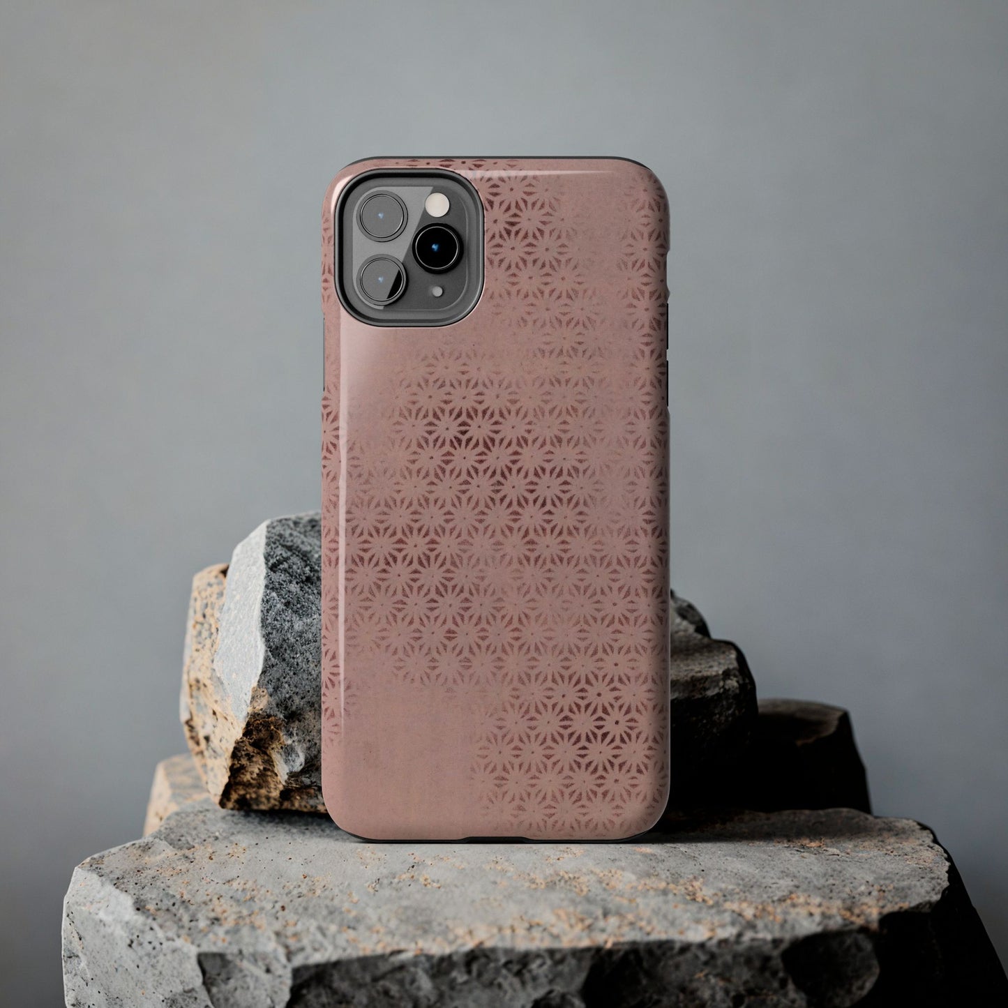 Taisho Era Pink Asanoha Phone Case | 1926 Japanese Chiyogami Art | Hemp Leaf Pattern