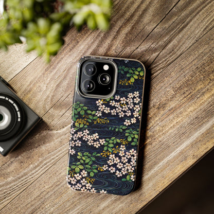 Sakura River Night Phone Case – Japanese Chiyogami Inspired Design