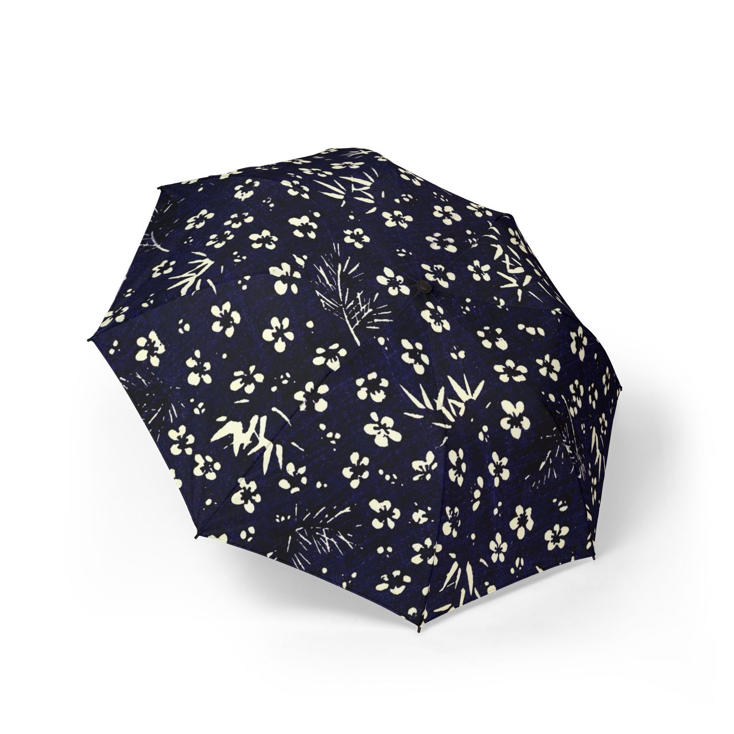Taisho Kasakasa Stories - Shochikubai Indigo Chiyogami Umbrella - Pine Bamboo Plum Lucky Pattern 1926