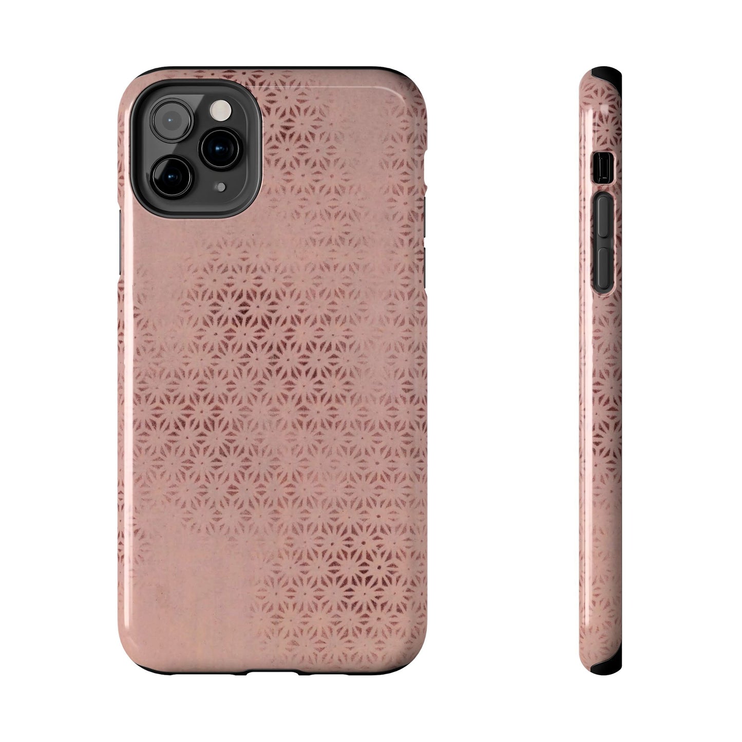 Taisho Era Pink Asanoha Phone Case | 1926 Japanese Chiyogami Art | Hemp Leaf Pattern