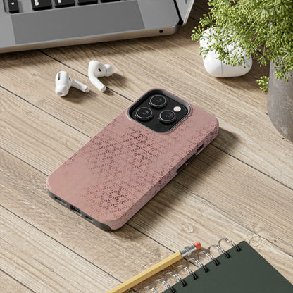 Taisho Era Pink Asanoha Phone Case | 1926 Japanese Chiyogami Art | Hemp Leaf Pattern