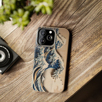 Great Wave 3D Shadow Relief Tough Phone Case – Hokusai Japanese Art