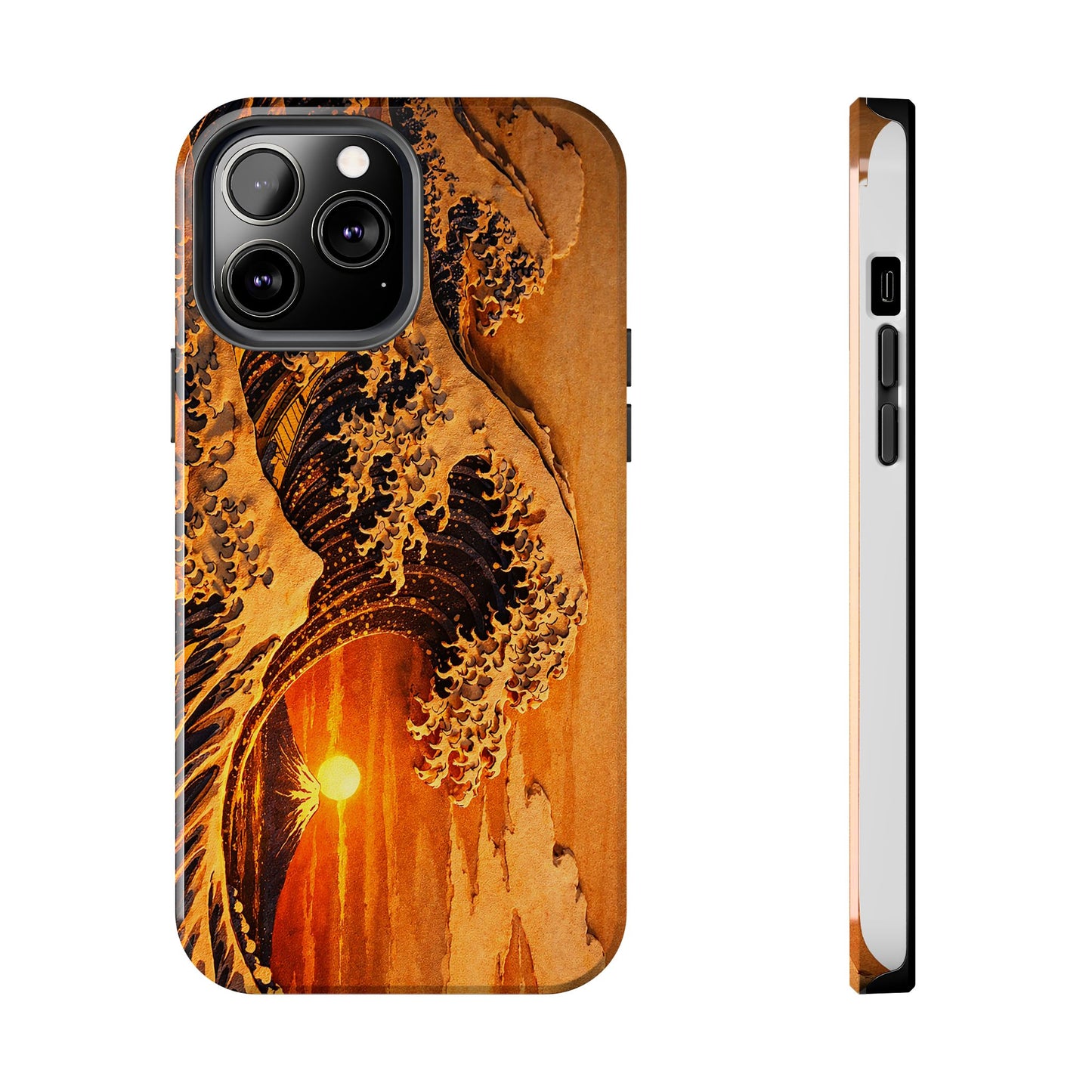 Golden Wave Tough Phone Case – Hokusai Sunset Japanese Art