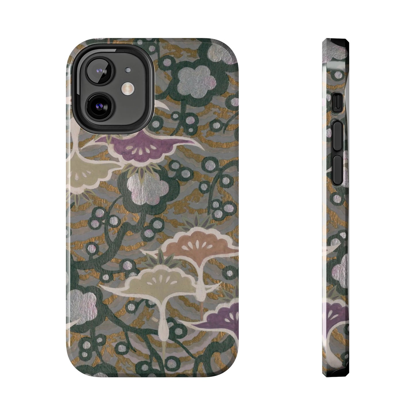 Meiji Era Dancing Cranes & Plum Phone Case | 1901 Zuan Hyakushu | Gold & Silver Japanese Art