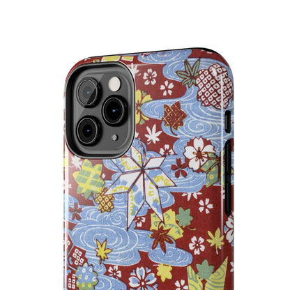 Taisho Umbrella Tales | 1926 Sakura, Momiji & Flowing Water Phone Case | Vintage Chiyogami Art