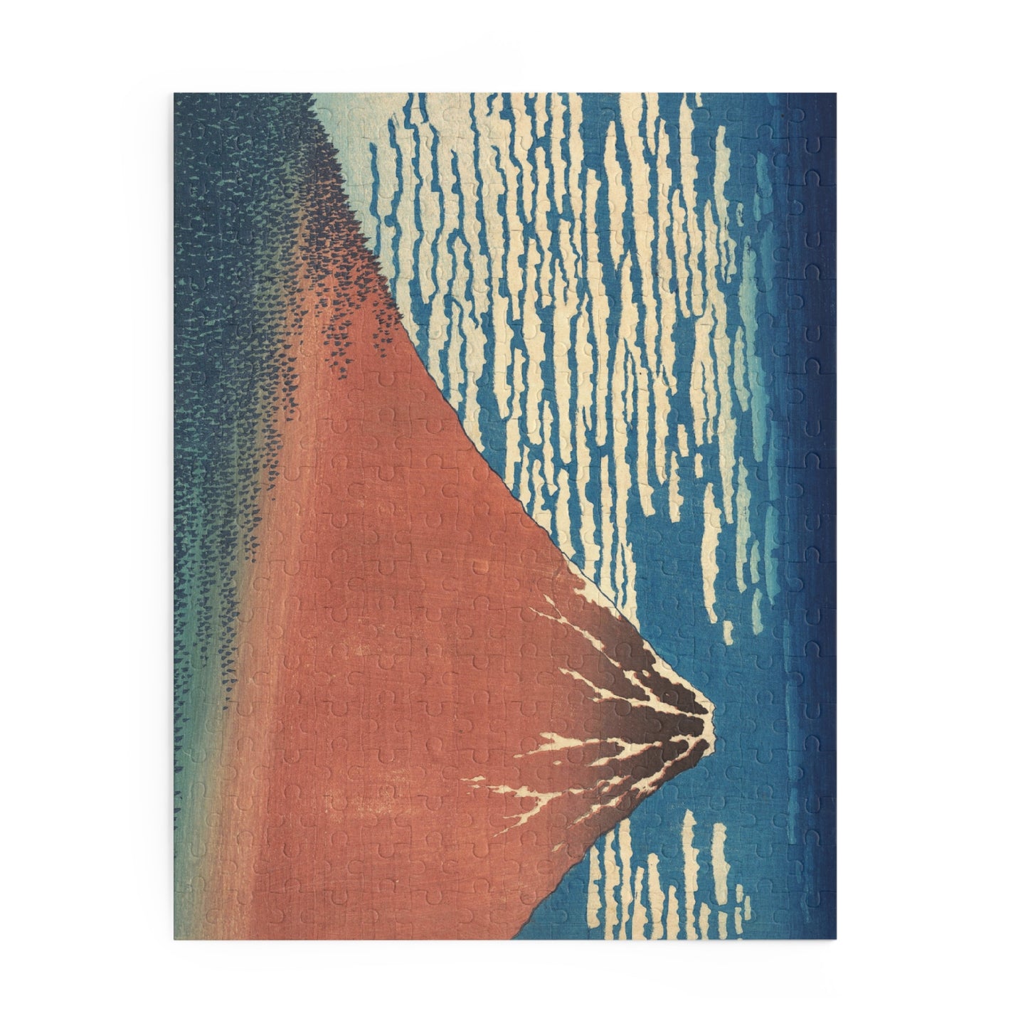 Hokusai "Red Fuji" Jigsaw Puzzle | Japanese Ukiyo-e Art Gift | 120/252/500 Pieces