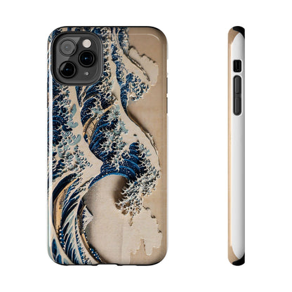 Great Wave 3D Shadow Relief Tough Phone Case – Hokusai Japanese Art