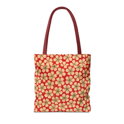 Meiji Era Sakura Blossom Tote Bag | "Chiyogami Mihon" Japanese Archive Art | Red & White Floral