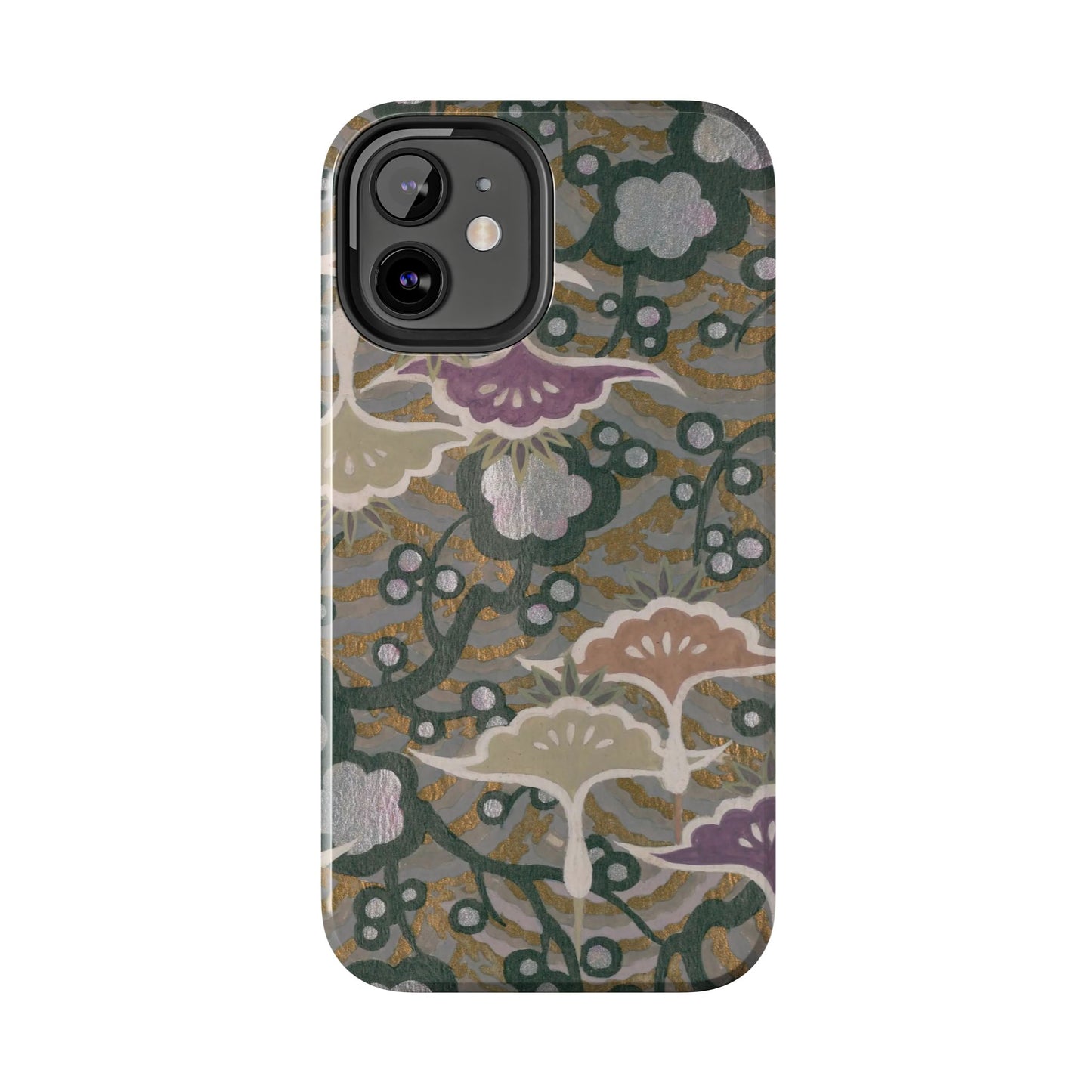 Meiji Era Dancing Cranes & Plum Phone Case | 1901 Zuan Hyakushu | Gold & Silver Japanese Art