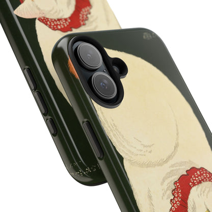 Taisho Era Lucky White Cat Phone Case | 1921 Japanese Woodblock Art | Zen Cat Design