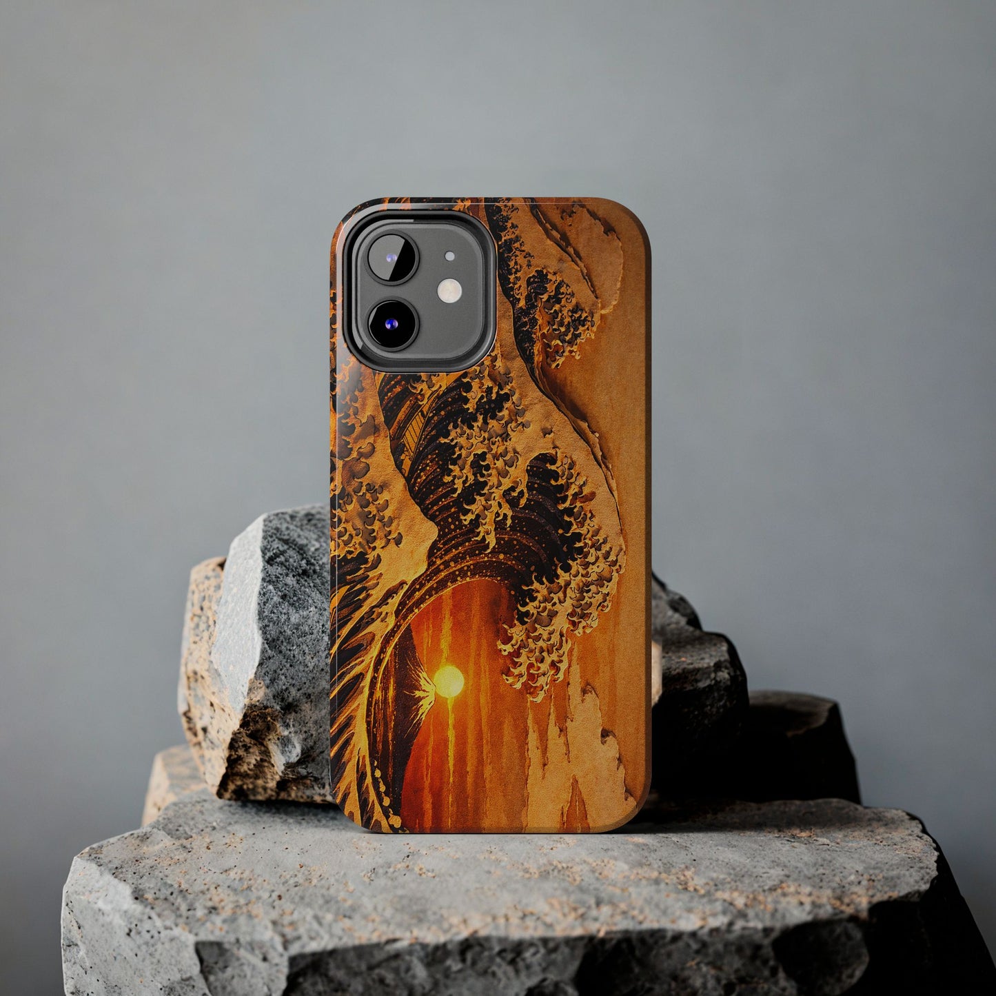 Golden Wave Tough Phone Case – Hokusai Sunset Japanese Art
