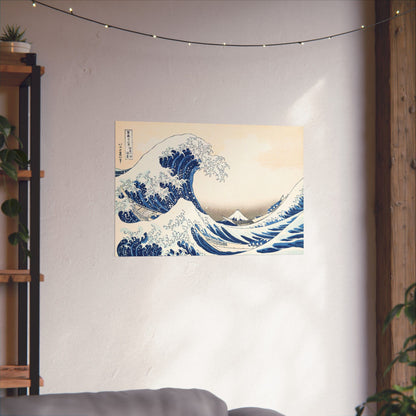 Hokusai Wave Matte Poster — The Great Wave Off Kanagawa Horizontal Print